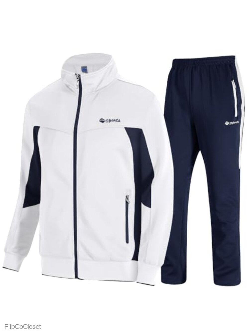 Men's Tracksuit 2 Piece Full Zip Polyester Blend Sweatsuit Set